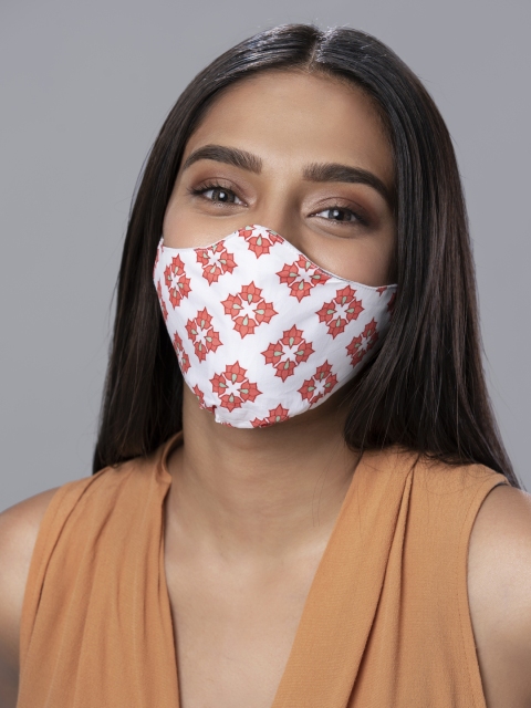 

Behind the Mask - Rahul Mishra Unisex White Block Print-Inspired 5-Ply Outdoor Mask