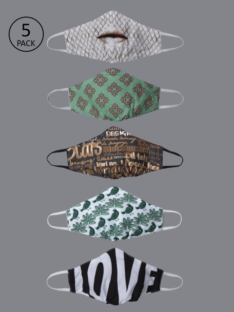

Behind the Mask - Assortment Unisex 5 Pcs Multicoloured 5-Ply Outdoor Masks, Multi