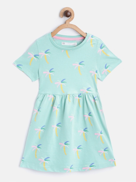 

Marks & Spencer Girls Blue Palm Tree Print A-Line Dress