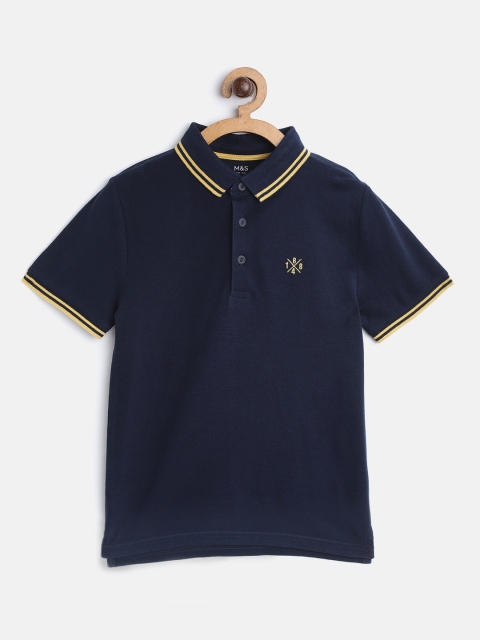 

Marks & Spencer Boys Navy Blue Solid Polo Collar T-shirt