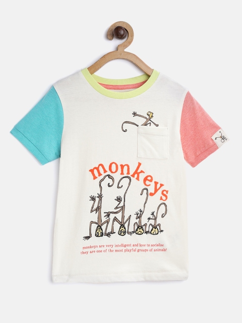 

Marks & Spencer Boys Off-White Monkey Print Round Neck T-shirt