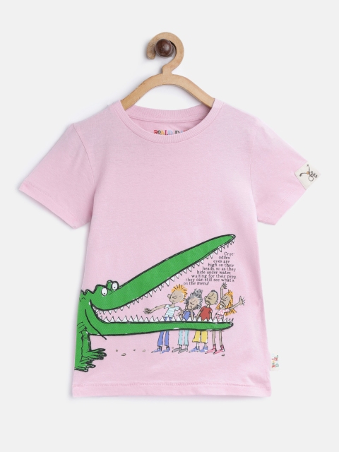 

Marks & Spencer Boys Pink & Green Printed Round Neck T-shirt