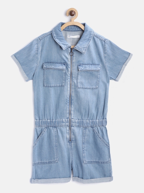 

Marks & Spencer Girls Blue Solid Denim Playsuit