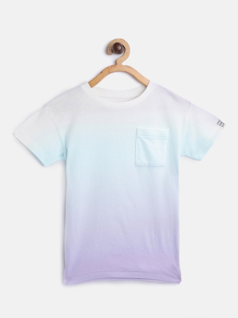 

Marks & Spencer Boys White & Sea Green Ombre Dyed Round Neck T-shirt