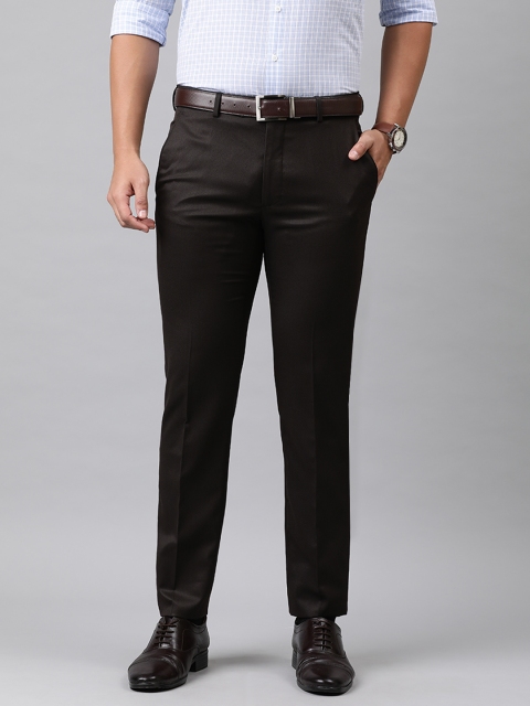 

Van Heusen Men Coffee Brown Slim Fit Solid Formal Trousers