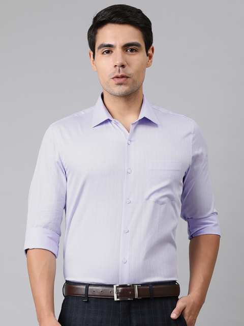 

Van Heusen Men Lavender Slim Fit Self Design Formal Shirt