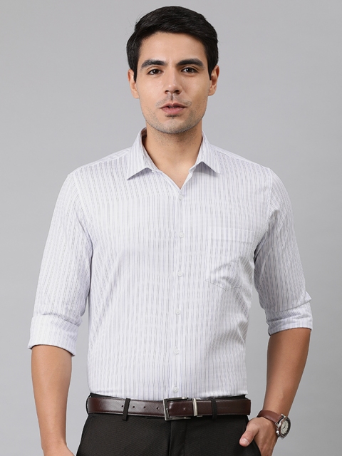 

Van Heusen Men White & Blue Slim Fit Striped Formal Shirt