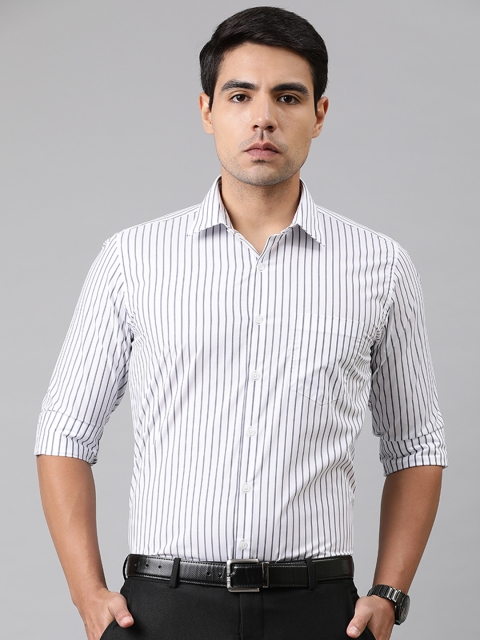 

Van Heusen Men White & Grey Slim Fit Striped Formal Shirt
