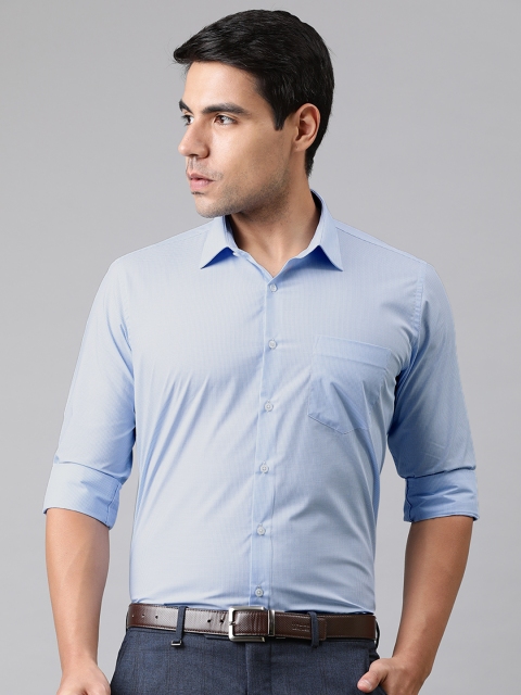 

Van Heusen Men Blue & White Slim Fit Checked Formal Shirt