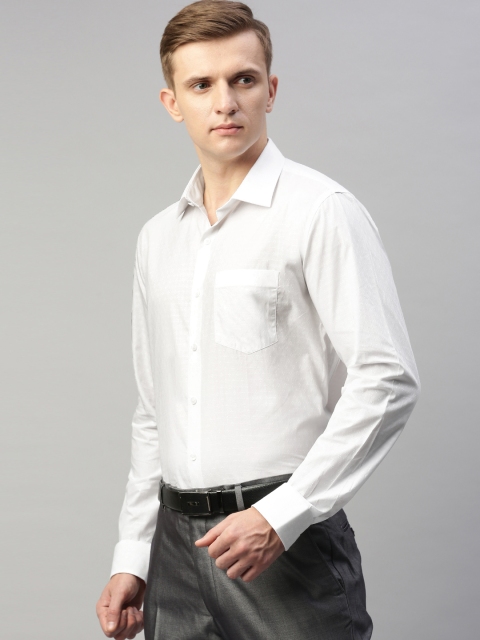 

Van Heusen Men White Slim Fit Self Design Formal Shirt