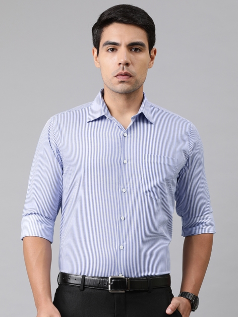 

Van Heusen Men Blue & White Slim Fit Striped Formal Shirt