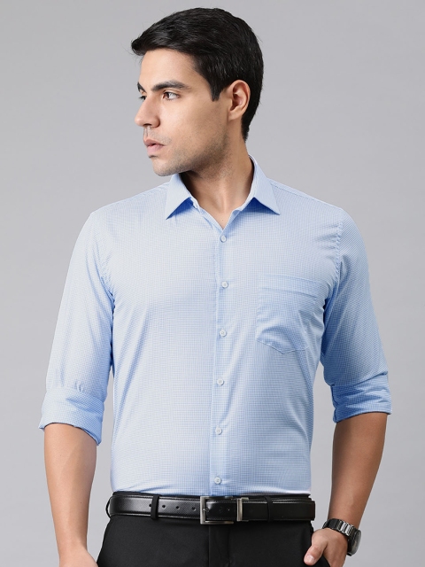 

Van Heusen Men Blue & White Slim Fit Checked Formal Shirt
