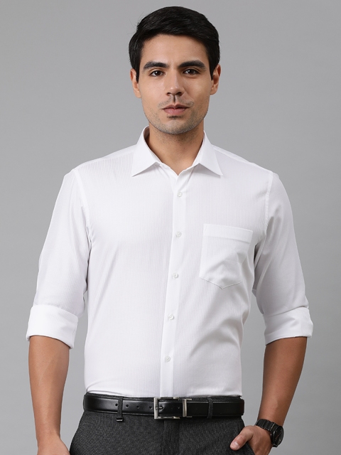 

Van Heusen Men White Slim Fit Striped Formal Shirt