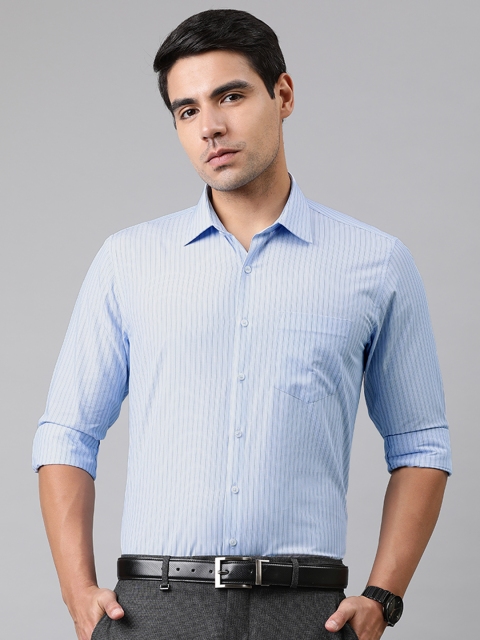 

Van Heusen Men Blue & White Slim Fit Striped Formal Shirt