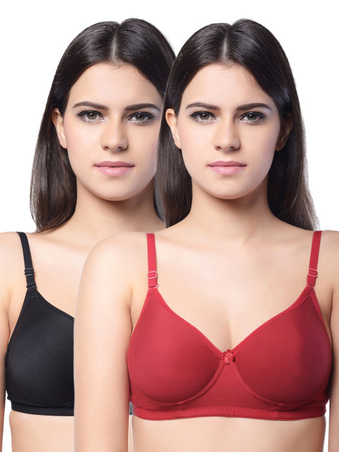 

Lady Lyka Pack of 2 Full-Coverage T-shirt Bras, Maroon