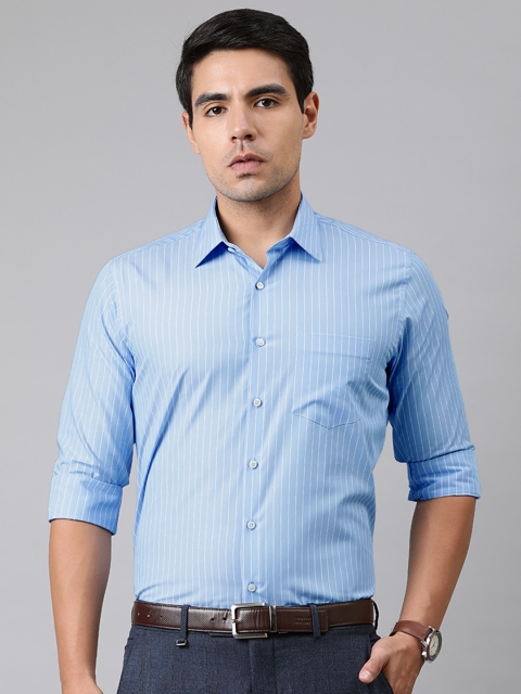 

Van Heusen Men Blue & White Slim Fit Striped Formal Shirt