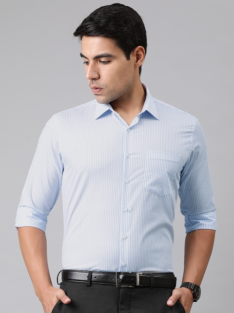 

Van Heusen Men White & Blue Slim Fit Striped Formal Shirt