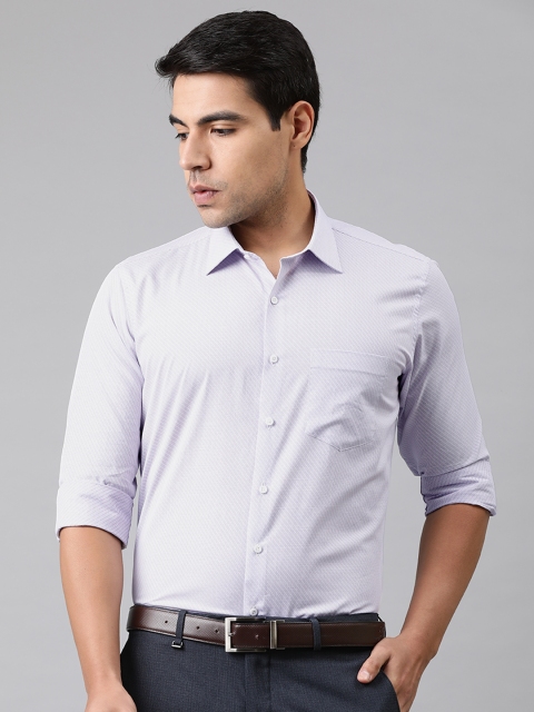 

Van Heusen Men White & Purple Slim Fit Printed Formal Shirt