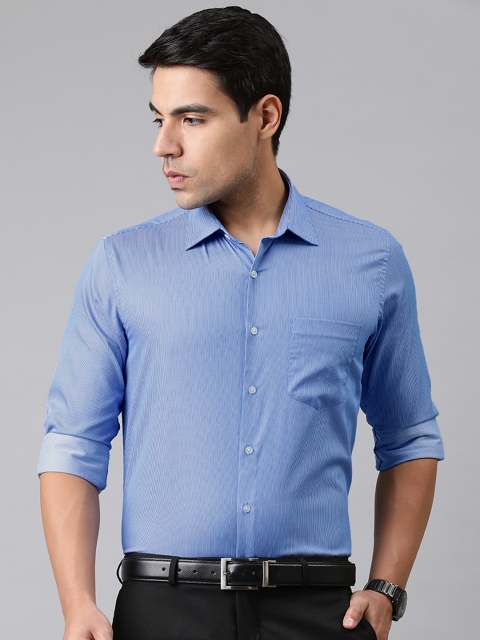 

Van Heusen Men Blue & White Slim Fit Striped Formal Shirt