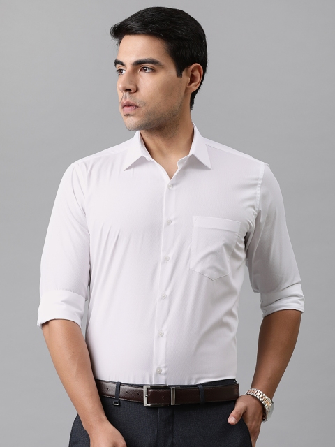

Van Heusen Men White Slim Fit Self Design Formal Shirt