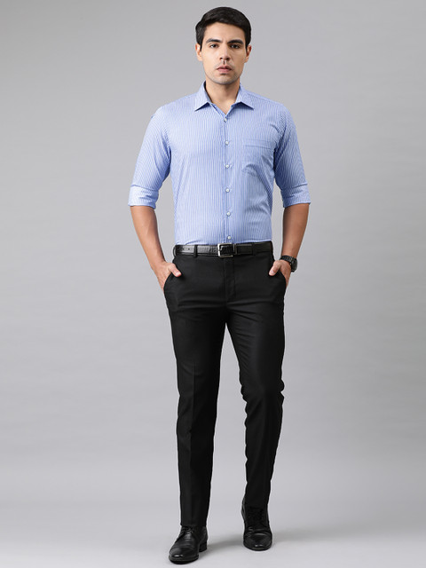

Van Heusen Men Blue & White Slim Fit Striped Formal Shirt