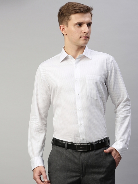 

Van Heusen Men White & Black Slim Fit Striped Formal Shirt
