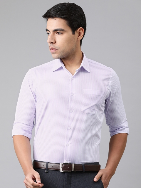 

Van Heusen Men White & Purple Slim Fit Striped Formal Shirt
