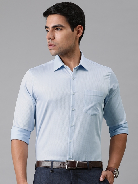 

Van Heusen Men Blue Slim Fit Striped Formal Shirt