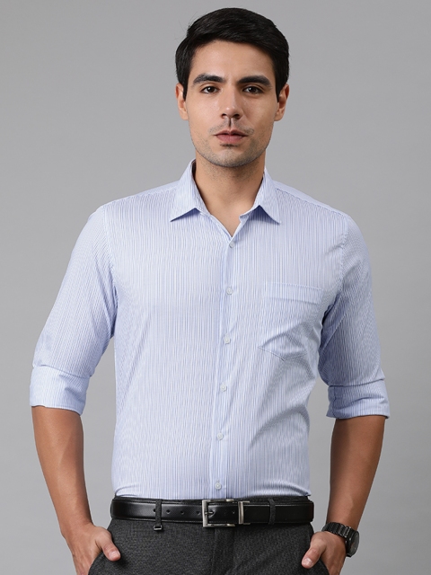 

Van Heusen Men Blue & White Slim Fit Striped Formal Shirt
