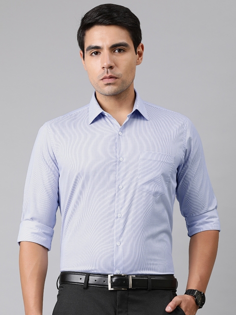 

Van Heusen Men Blue Slim Fit Striped Formal Shirt