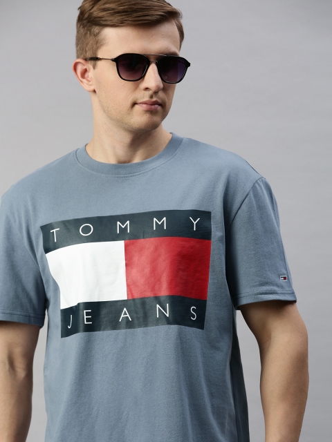 

Tommy Hilfiger Men Blue Printed Round Neck T-shirt