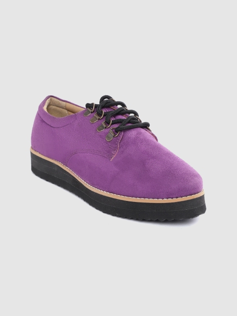 

Kook N Keech Women Purple Velvet Finish Derbys