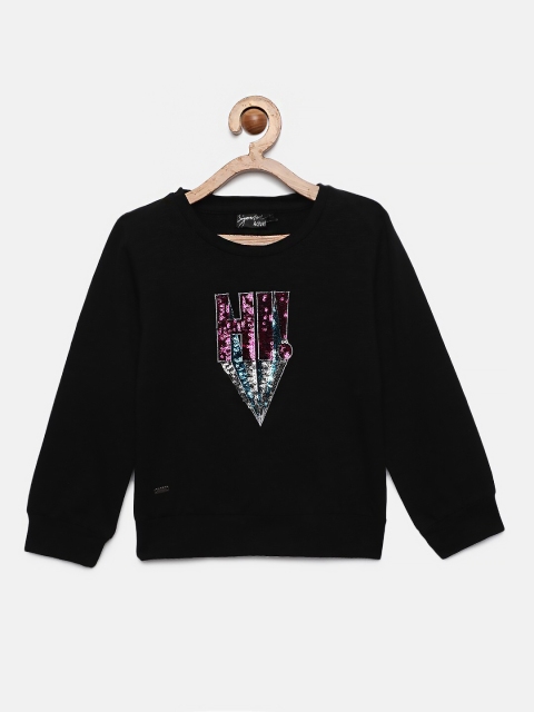 

Actuel Girls Black Embellished Sweatshirt