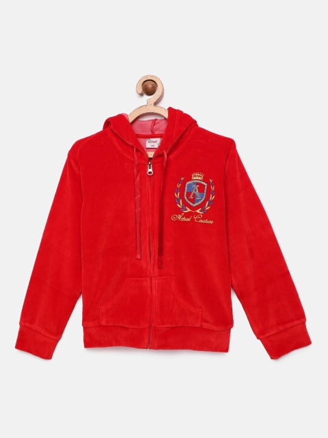 

Actuel Girls Red Solid Sweatshirt
