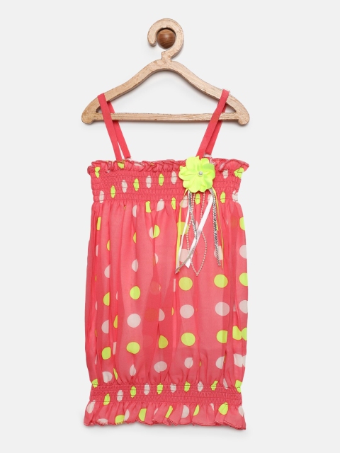 

Actuel Girls Cora-Red Polka Dots Printed Tube Top, Coral