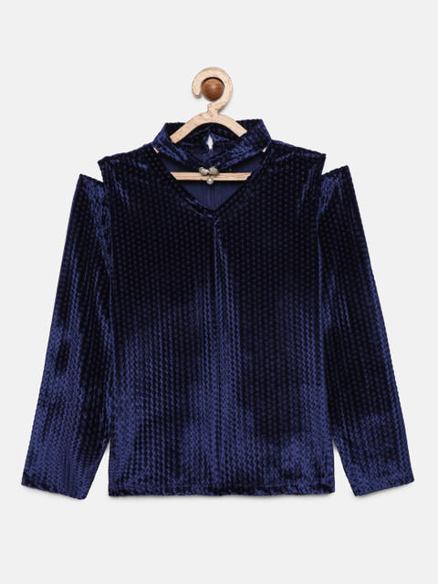 

Actuel Girls Navy Blue Solid Shirt Style Top