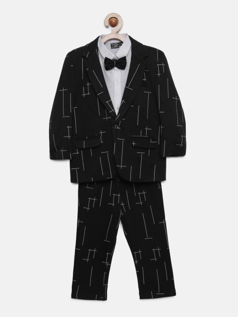 

Actuel Boys White & Black Printed Shirt with Trousers & Blazer