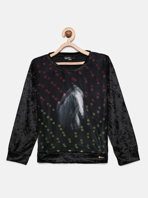 

Actuel Girls Black Printed Sweatshirt