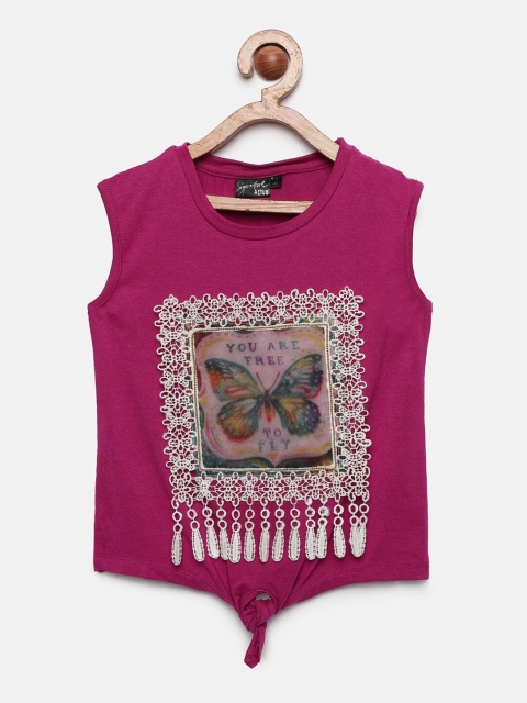 

Actuel Girls Burgundy Printed Top