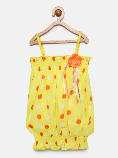 

Actuel Girls Yellow Polka Dots Printed Tube Top