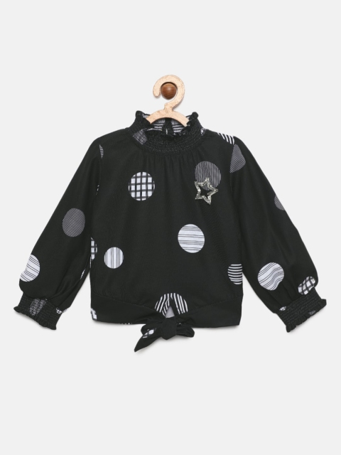 

Actuel Girls Black & Off- White Printed Top