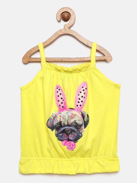 

Actuel Girls Yellow Printed Top