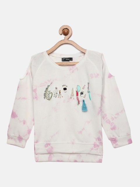 

Actuel Girls Cream-Coloured Embellished Sweatshirt