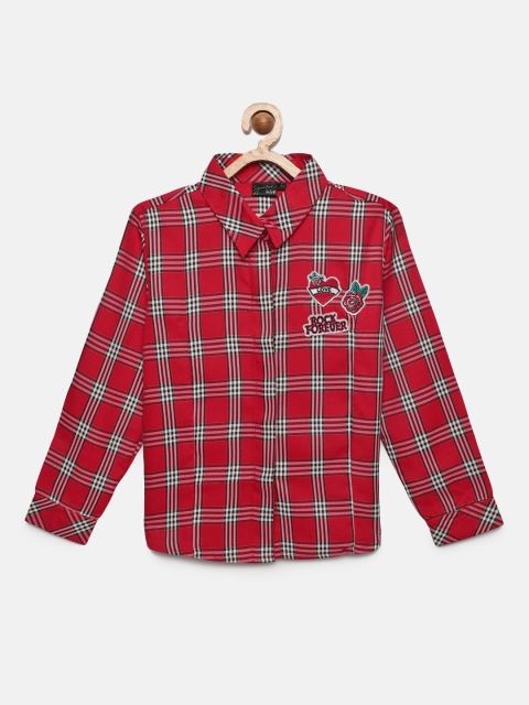

Actuel Girls Red And Black Checked Shirt Style Top