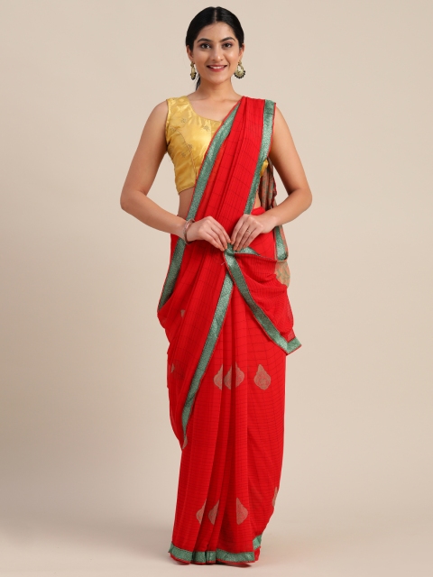 

Mitera Red Printed Pure Georgette Saree