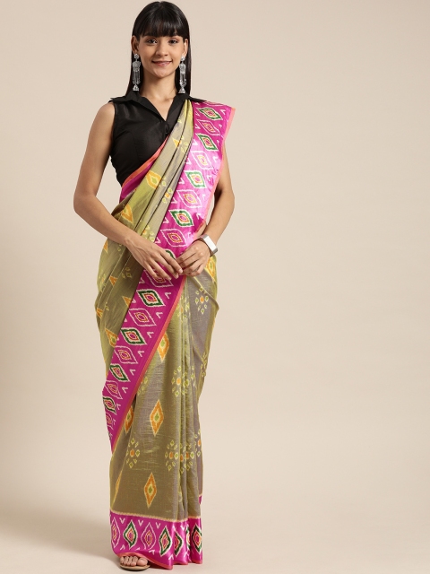 

Mitera Beige & Mustard Yellow Pure Silk Printed Saree