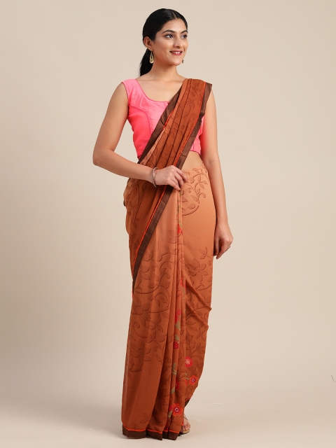 

Mitera Rust Printed Pure Georgette Saree
