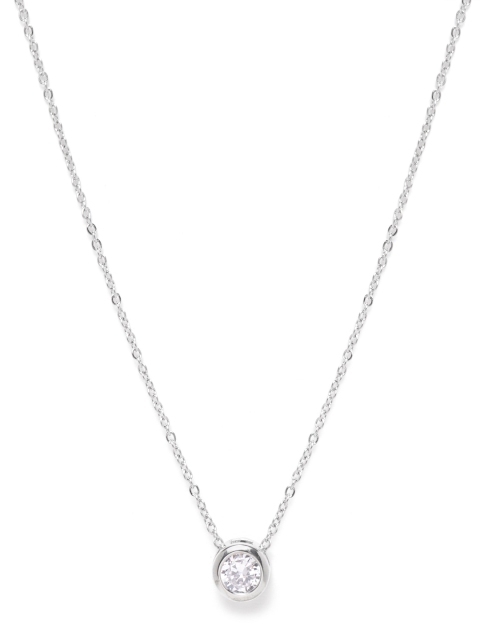 

Carlton London Women Silver-Toned Rhodium-Plated CZ Studded Necklace