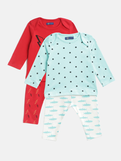

YK Boys Pack of 2 Printed Clothing Sets, Red