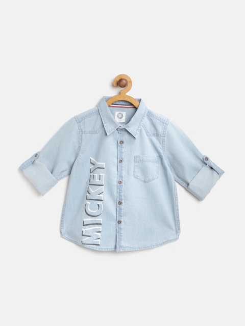 

YK Disney Boys Blue & Black Mickey Mouse Print Shirt